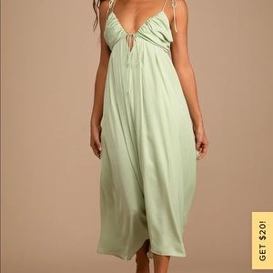 LULUS Satin Tie-Back Maxi Dress